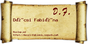 Décsi Fabiána névjegykártya